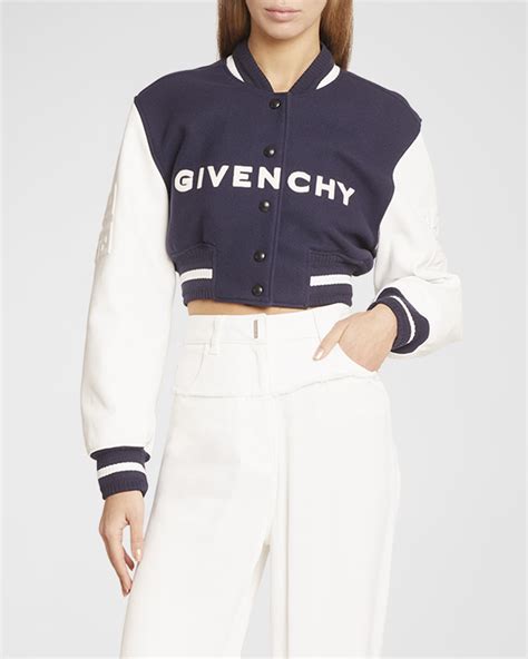 givenchy mixed-media bomber jacket black multi|Givenchy Mixed.